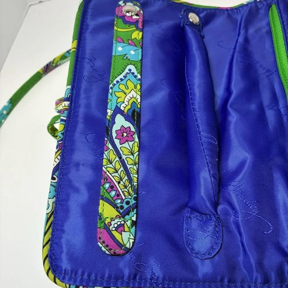 Vera Bradley All Wrapped Up Jewelry Roll Travel Case Emerald Paisley Green